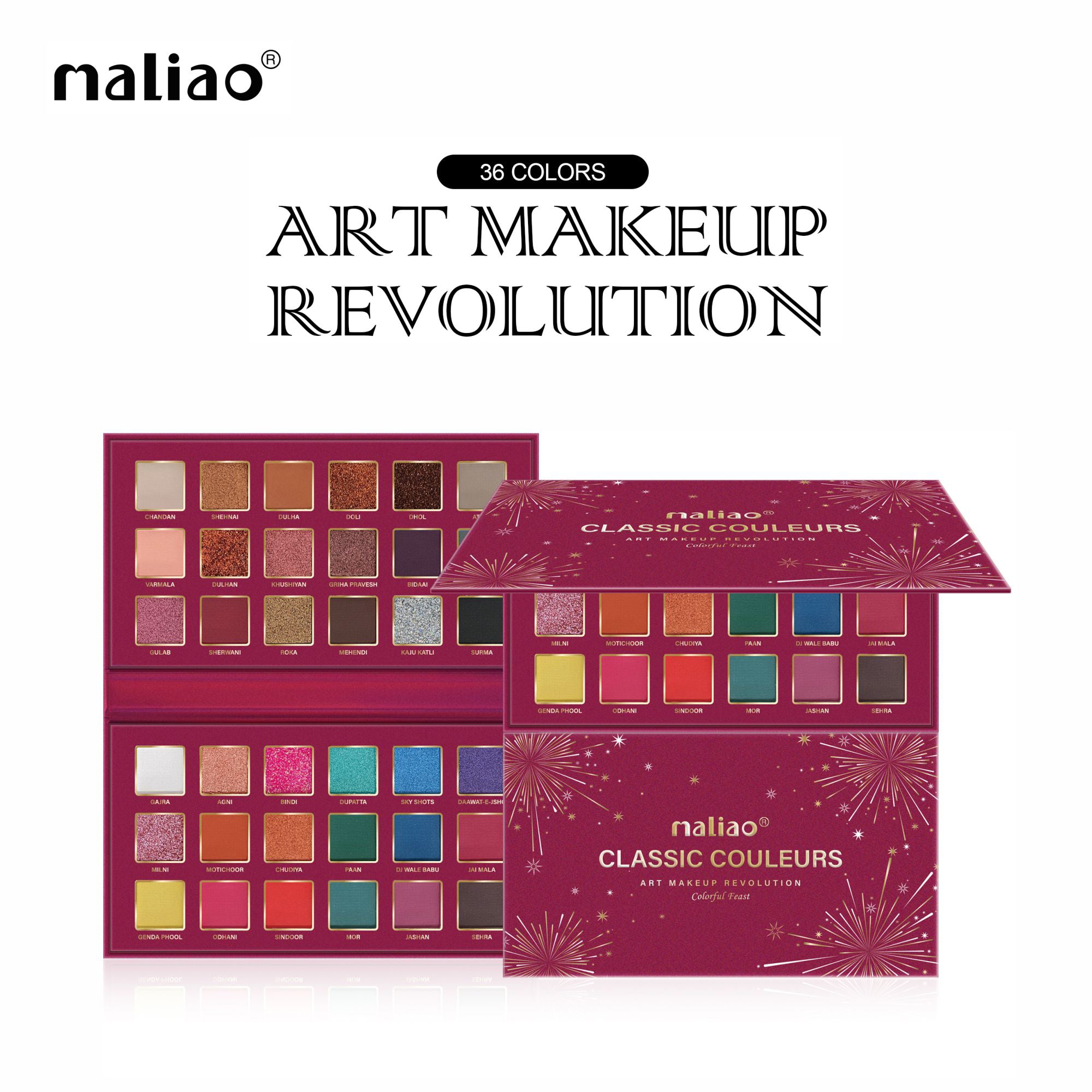 Maliao Classic Couleurs 36 Colors Ark Makeup Revolution Palette - Maliao Makeup